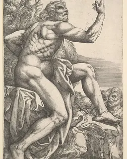 John the Baptist Preaching in the Wilderness by Battista Franco