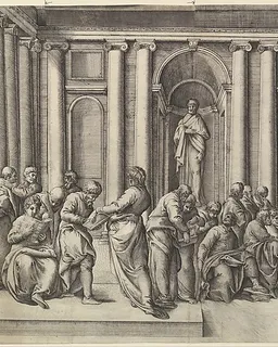 Christ among the Doctors by Battista Franco