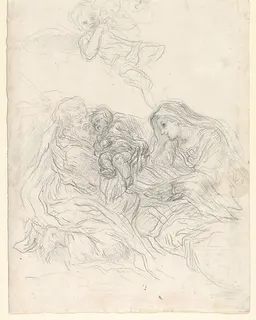 Holy Family with Two Flying Angels by Baldassarre Franceschini (il Volterrano)