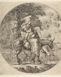 Flight into Egypt, a round composition by Stefano della Bella