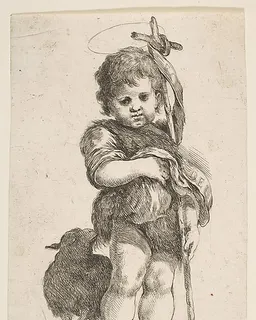 The Infant St. John the Baptist Holding up His Robe by Stefano della Bella