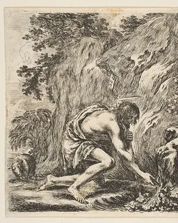 St. John the Baptist Drawing Water from a Spring by Stefano della Bella