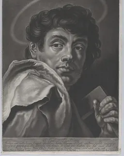 Saint Jude, head and shoulders, holding a square rule by Johann Lorenz Haid