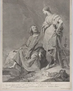 Christ and the woman of Samaria at the well, from the series of 112 prints of the sacred history, after the painting by Giovanni Battista Piazzetta by Pietro Monaco