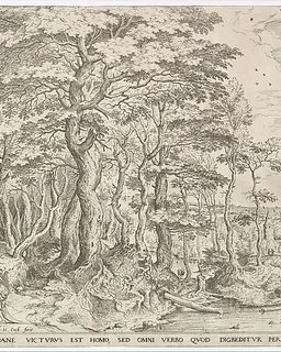 Landscape with the Temptation of Christ by Hieronymus Cock