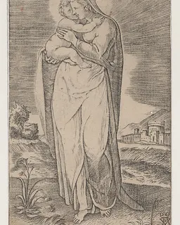 Virgin and Child (La Sainte Vierge debout embrassant l'enfant Jesus) by Mario Cartaro