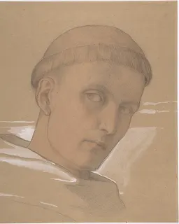 Study of the Head of St. Augustine, for the painting of the Madonna and Child with Saint Augustine and Bonifacius (1846) by Eduard Jakob von Steinle