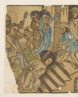Christ's Fall on the Steps of the House of Justice; and Christ's Fall at the Column, from the Seven Falls of Christ by Anonymous, German, 15th century