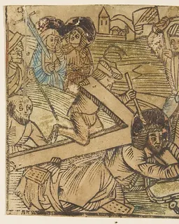 Christ's Fall Carrying the Cross, one of the "Seven Falls of Christ" by Anonymous, German, 15th century