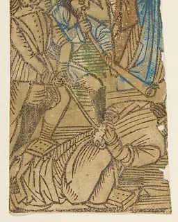 Christ's Fall on the Way to Pilate, one of the "Seven Falls of Christ" by Anonymous, German, 15th century