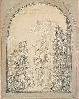 Christ and Nicodemus by Christen Købke