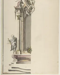 Design for an Aedicular Altar with St. Paul at the Left by Johann Georg Dirr
