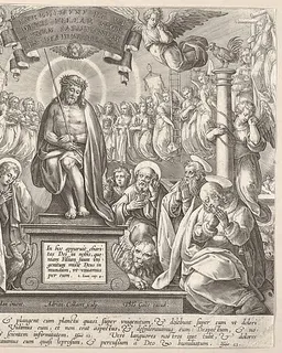Man of Sorrows with the Three Marys and the Evangelists by Adriaen Collaert