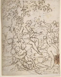 A Seated John the Baptist Preaching by Anonymous, Italian, 17th century