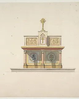 Design for an altar table surmounted by a crucifixion by Jules-Edmond-Charles Lachaise