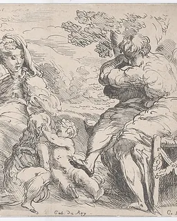 Holy Family with St. John the Baptist by Anne Claude Philippe de Tubières, comte de Caylus