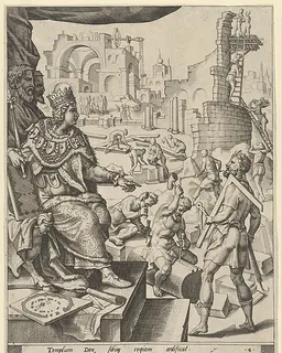 Solomon Building the Temple, from "The Story of Solomon" by Maarten van Heemskerck