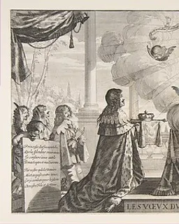 Almanach for 1639: Louis XIII and Anne of Austria Entrusting the Kingdom and the Prince under the Protection of the Virgin by Abraham Bosse