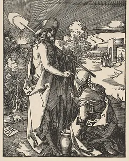 Christ Appearing to Mary Magdalen, from "The Small Passion" by Albrecht Dürer