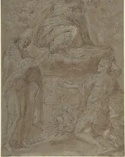 Madonna in Glory with Two Saints by Anonymous, Italian, late 16th century