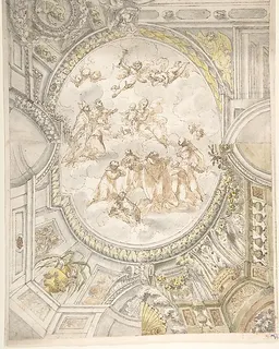 Design for a Ceiling with Virgin and Child in Glory by Anonymous, Italian, 18th century