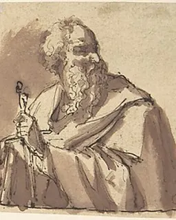 Christ (?) and an Apostle by Anonymous, Italian, 18th century
