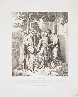 Tobias Takes Leave of his Father by Ferdinand Anton Krüger