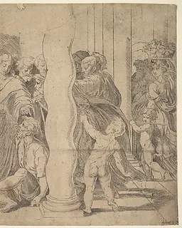 Saints Peter and John healing the Sick by Anonymous, Italian, 16th century