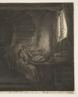 St. Jerome in a Dark Chamber by Rembrandt van Rijn