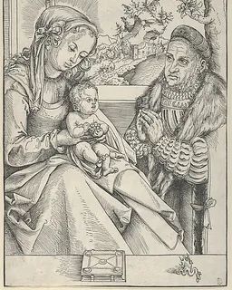 Frederick the Wise in Prayer before the Virgin and Child by Lucas Cranach the Elder