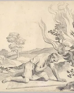 Moses Before the Burning Bush by Claude Mellan