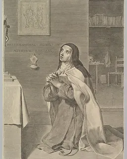 St. Theresa Kneeling in Prayer by Claude Mellan