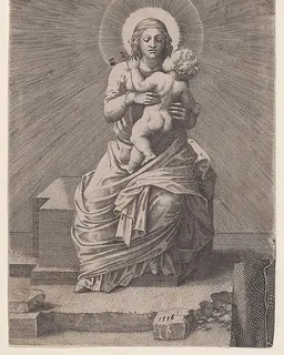 Virgin and Child Seated on a Stone Slab by Lambert Suavius