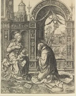 St. Bernard Adoring the Christ Child by Dirck Vellert