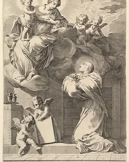 Saint Bernard Kneeling before the Virgin and Child by Claude Mellan