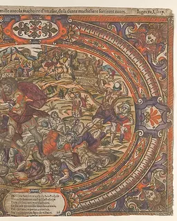 Battle against the Philistines, from "The Story of Samson" by Anonymous, French, 16th century