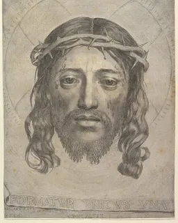 Face of Christ on St. Veronica's Cloth by Claude Mellan
