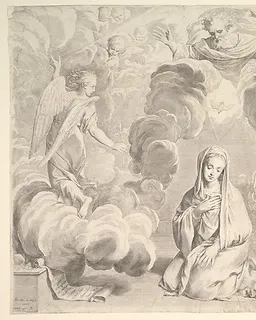 Annunciation by Claude Mellan