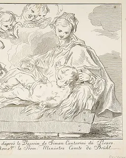 Virgin and Child with an angel by Matthias Oesterreich