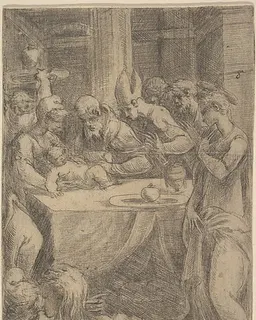 The Circumcision of Christ by Andrea Schiavone (Andrea Meldola)