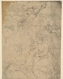 The mystic marriage of Saint Catherine by Andrea Schiavone (Andrea Meldola)