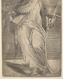 Saint Paul holding a sword and book,  from "Christ and the Apostles" by Andrea Schiavone (Andrea Meldola)