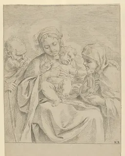 The Holy Family with Saint Clare (counterproof) by Guido Reni