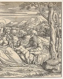 The Holy Family with saints Elizabeth and John by Nicolò Boldrini