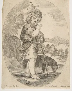 Saint John the Baptist Biting a Piece of Fruit by Stefano della Bella