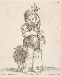 Saint John the Baptist holding his folded robe by Stefano della Bella