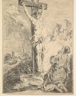 Mary Magdalene Praying at the Foot of the Cross by Michel François Dandré-Bardon