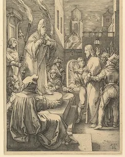 Christ Before Caiaphas, from "The Passion of Christ" by Hendrick Goltzius