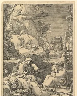 The Agony in the Garden, from "The Passion of Christ" by Hendrick Goltzius
