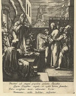 Christ Before Caiaphus, from "The Passion of Christ" by Nicolas Cochin